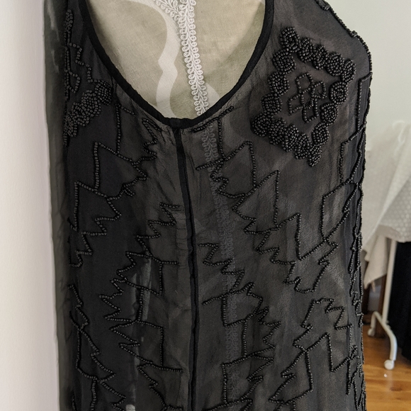 NWT True Religion sheer beaded tank top - Picture 4 of 6